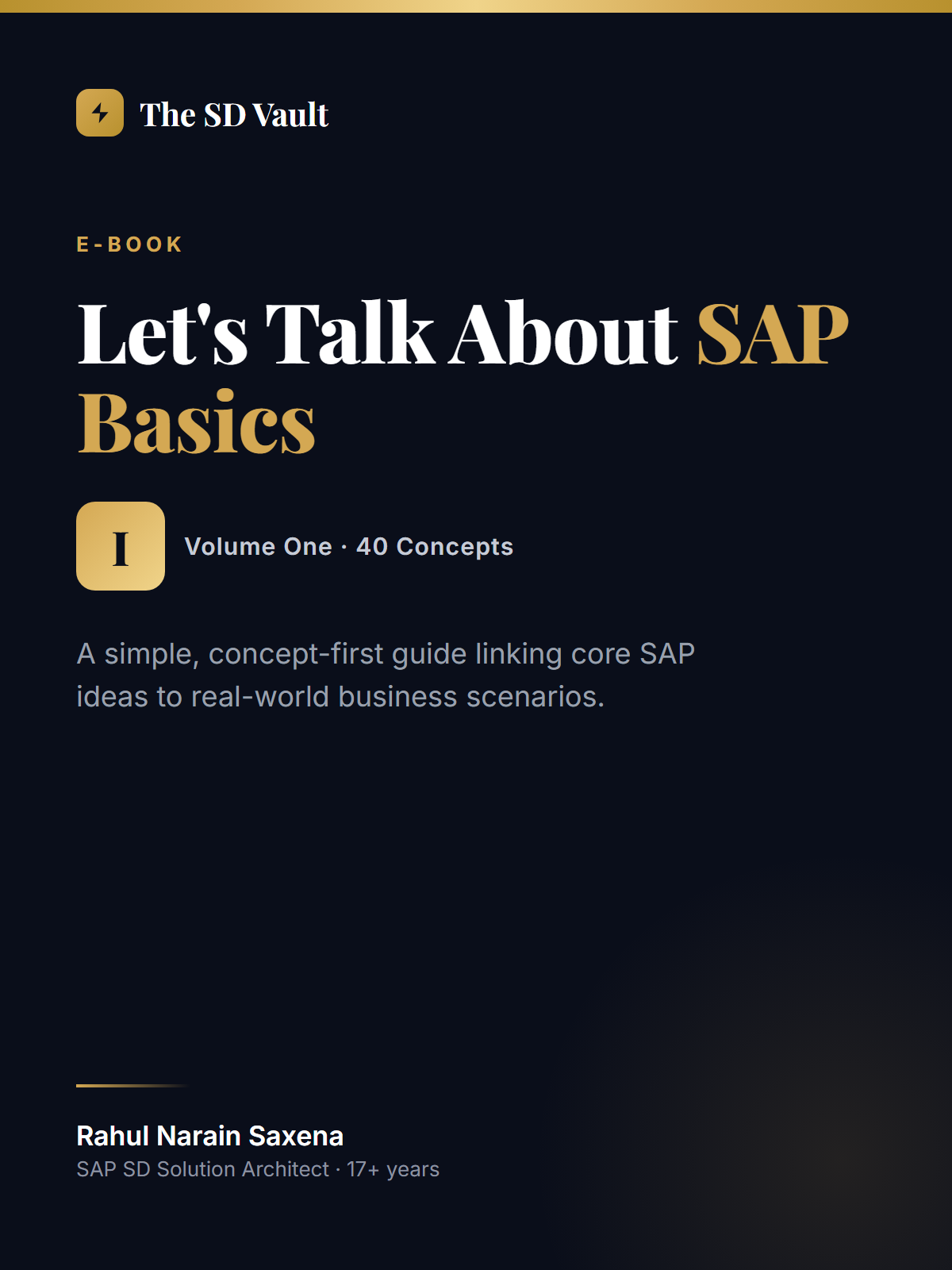 Let's Talk About SAP Basics — Volume I cover
