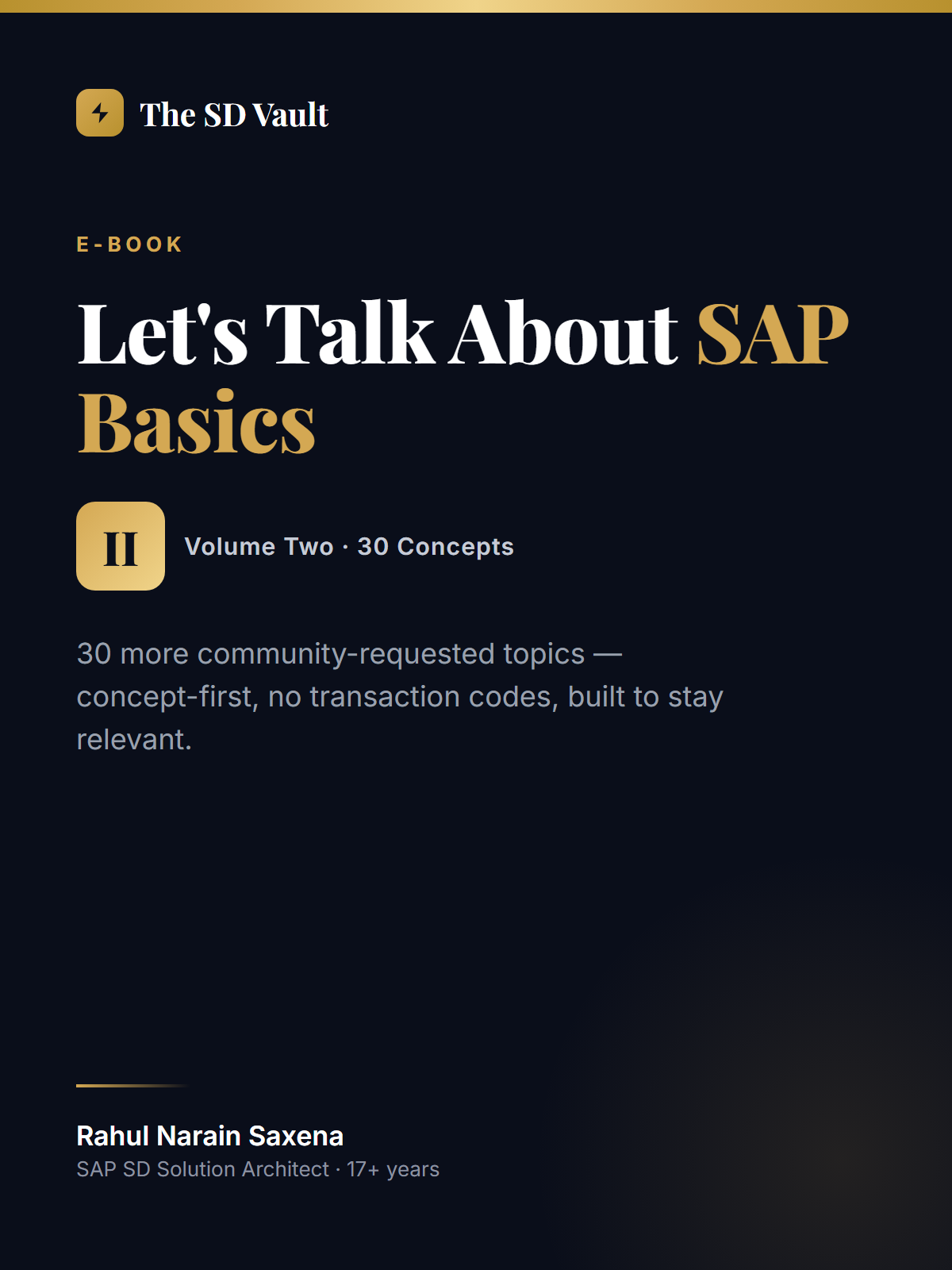 Let's Talk About SAP Basics — Volume II cover